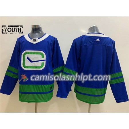 Camisola Vancouver Canucks Alternate Adidas 2019-2020 Azul Authentic - Criança